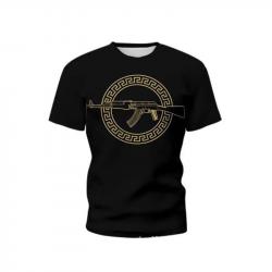 New Summer Men's T-shirt Personality Ak47 Series 3d Printed Military Weapons Pattern Tough Man Outdo