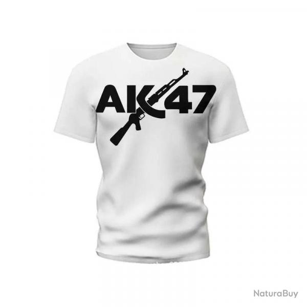 New Summer Men's T-shirt Personality Ak47 Series 3d Printed Military Weapons Pattern Tough Man Outdo
