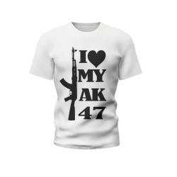 New Summer Men's T-shirt Personality Ak47 Series 3d Printed Military Weapons Pattern Tough Man Outdo