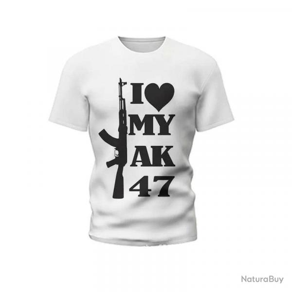 New Summer Men's T-shirt Personality Ak47 Series 3d Printed Military Weapons Pattern Tough Man Outdo