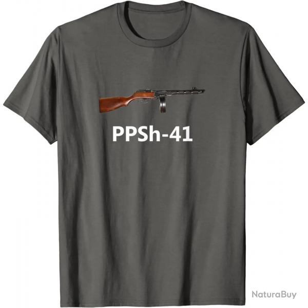 PPSH 41 Russian Soviet Gun Firearm WW2 WWII Army Military Men T-Shirt Short Sleeve Casual 100% Cotto