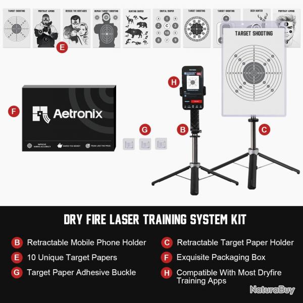 Professional Electronic Target Holder with Mobile Phone Stand Target Paper Set for Dedicated Dry Fir