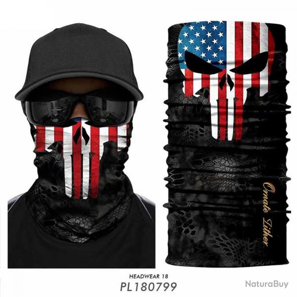 Punisher Half Mask Bandana Balaclava Venom Neck Gaiter Cycling Face Shield Hiking Scarf Ski Mask Hea