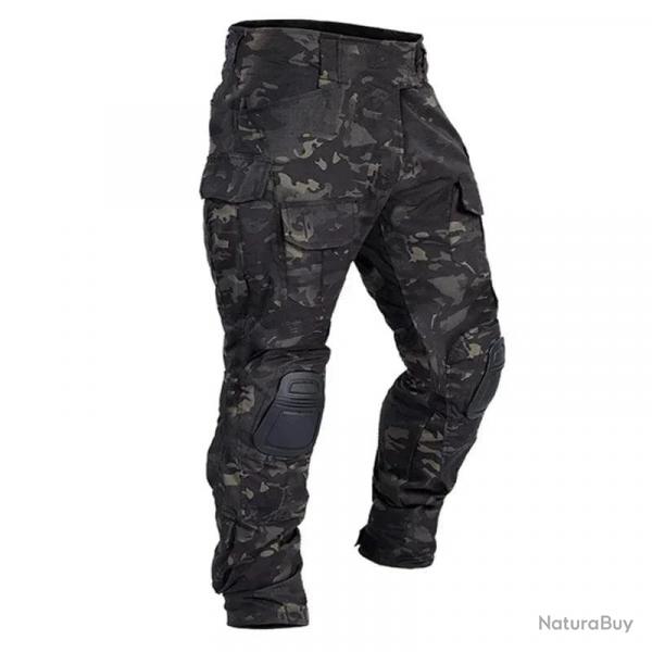 Versatile Men's Tactical Pants, Combat Trousers with Knee Pads, Camo Cargo Sport Pants for Hunting a
