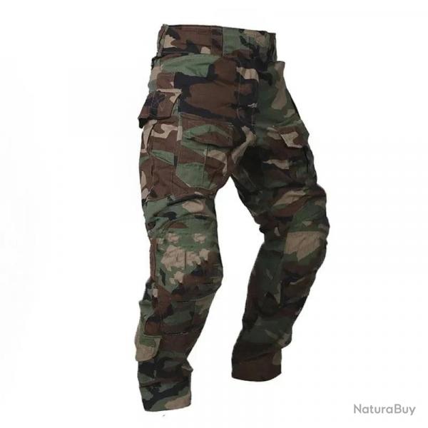 Versatile Men's Tactical Pants, Combat Trousers with Knee Pads, Camo Cargo Sport Pants for Hunting a
