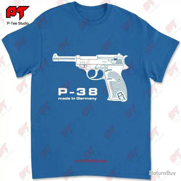 Walther P38 T-shirt Q7KZ - Blue / XXL