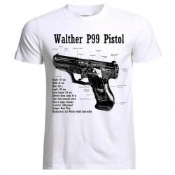 Walther P99 Pistol Blueprint Patent Handgun T-Shirt 100% Cotton O-Neck Short Sleeve Summer Casual Me
