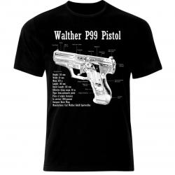 Walther P99 Pistol Blueprint Patent Handgun T-Shirt 100% Cotton O-Neck Short Sleeve Summer Casual Me