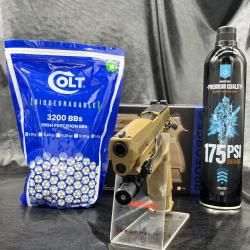 Pack laser prêt à tirer Pistolet- Sig Sauer "Proforce M17" - Cal 6mm - Tan - Gaz