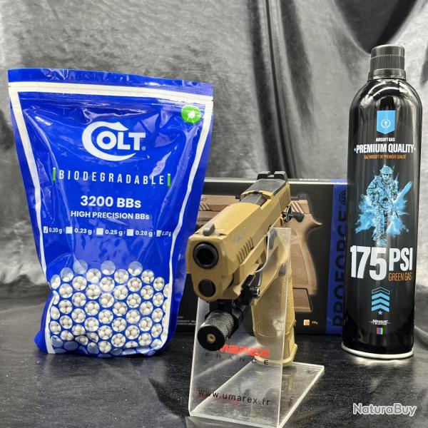 Pack laser prt  tirer Pistolet- Sig Sauer "Proforce M17" - Cal 6mm - Tan - Gaz