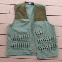 VESTE GILET 40 CARTOUCHES CHASSE QUASI NEUF DECATHLON XL 186 CM