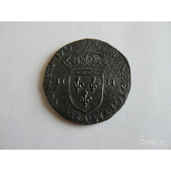 (3) monnaie quart d'cu argent Henri III 1585