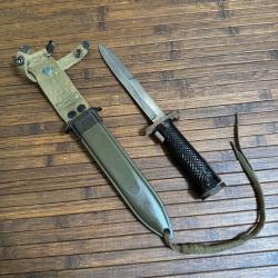 BAÏONNETTE POIGNARD DE COMBAT USM 5 MARQUAGE KIFFE JAPAN ET U.S M8 A1