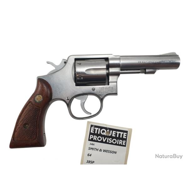 OCCASION - REVOLVER SMITH&WESSON MOD.64 INOX CAL.38SP CANON 4" ref.6
