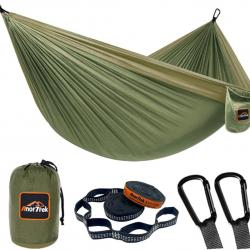 Hamac Ultra Léger 280x140cm Nylon Parachute Capacité Charge 230 kg Bivouac Randonnée Camping