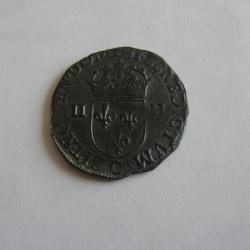 (4) monnaie quart d'écu argent Henri III 1588 Saint-Lô