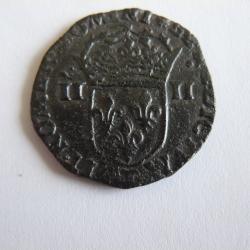 (5) monnaie quart d'écu argent Henri III 1593