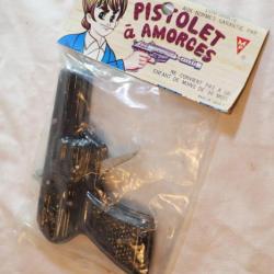 ANCIEN jouet Pistolet revolver tôle emballage comme à l'origine - WORLD JAPAN des années 50/60 ref B