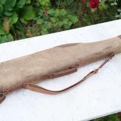 étui jambon tissus + cuir fusil chasse années 20/30 - ref S7