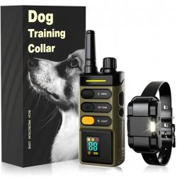 Collier Dressage Chien Étanche 1500m 4 Modes Télécommande  Chiens Choc Réglable Lumière LED