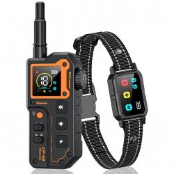 Collier Dressage Chien Étanche 1000m 3 Modes Rechargeable  Anti-Aboiement Toutes Tailles