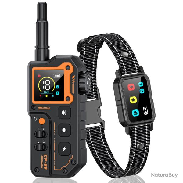 Collier Dressage Chien tanche 1000m 3 Modes Rechargeable  Anti-Aboiement Toutes Tailles