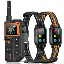 2 X Colliers Dressage Chiens Étanche 1000m 3 Modes Rechargeable  Anti-Aboiement Toutes Tailles