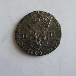 (9) monnaie 1/4 d'écu argent Henri III 158?