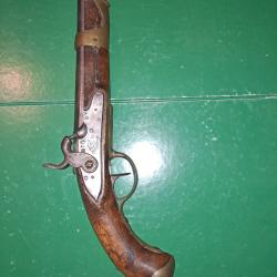 Ancien pistolet à percussion poudre noire Manufacture de Maubeuge