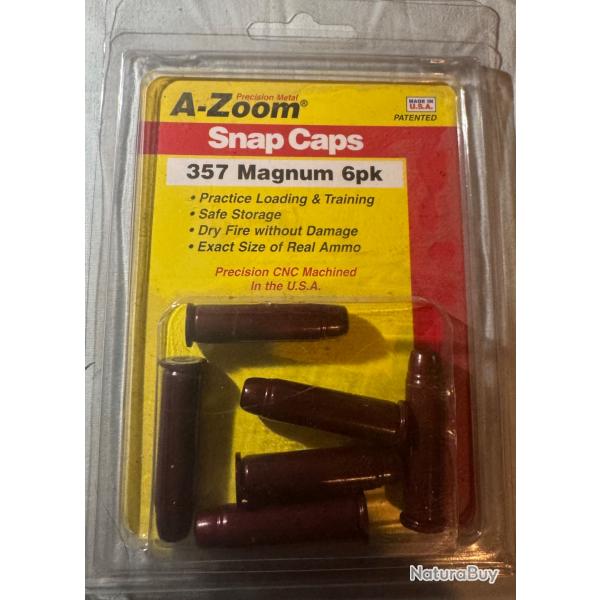 Douilles amortisseur A-Zoom Snap Caps .357 Magnum (x6) - Neuf sous blister