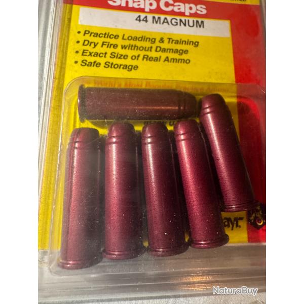 6 douilles amortisseur Snap Caps A-Zoom .44 Magnum aluminium (neuf sous blister)
