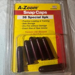 Blister 6 douilles amortisseur Snap Caps A-Zoom calibre .38 Special - état neuf