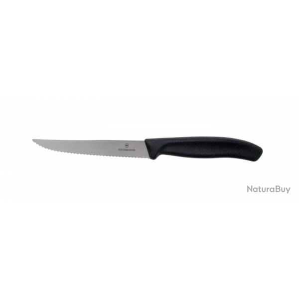 Victorinox 6.7233.20 Couteau  steack manche noir, bord pointu, vendu  la pice