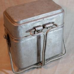 FRANCE 1940 - gamelle française en aluminium complète marquée MM39 avec plat interne ref BEA24GAM001