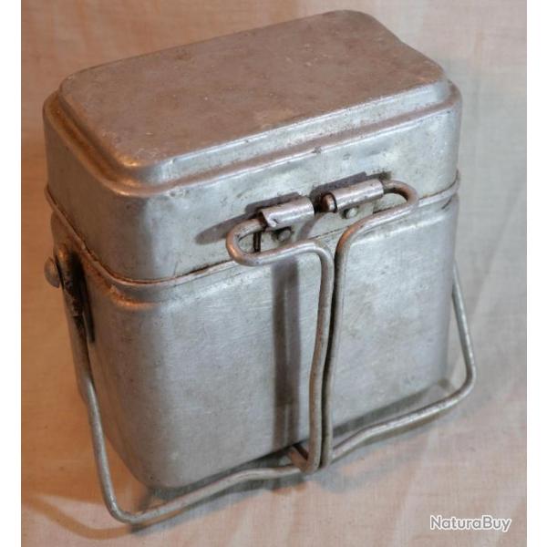 FRANCE 1940 - gamelle franaise en aluminium complte marque MM39 avec plat interne ref BEA24GAM001