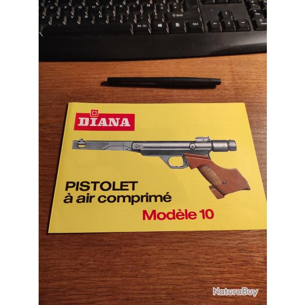 Notice publicit catalogue Pistolet air comprim Diana  modele 10