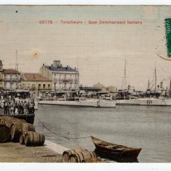 CPA - MARINE Militaire  -"CETTE- Torpilleurs-Quai Commandant Samary  N°1192