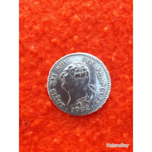 louis XVI &30 sols gnie franois & 1792 W 2em sem & lille & sup 16 K mint rare !!