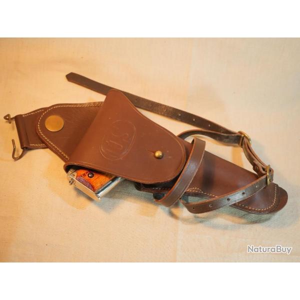 Belle reproduction de qualit -  Holster de cavalerie cuir pour colt 45 - ref EBR24CLT002