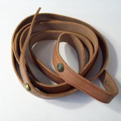 militaria francais sangle pour jumelle cuir fauve longueur 180 cm large 16 mm