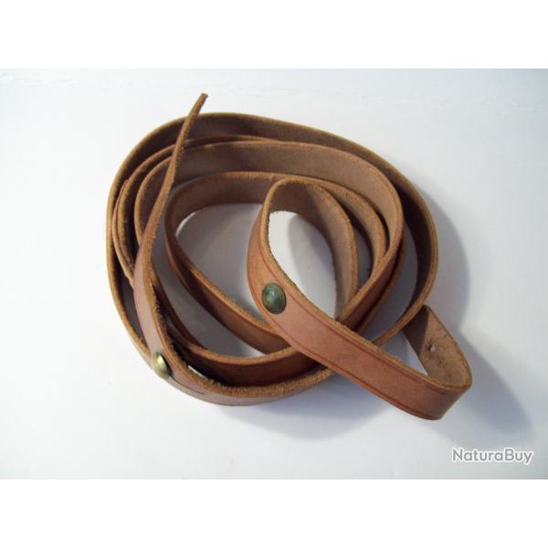 militaria francais sangle pour jumelle cuir fauve longueur 180 cm large 16 mm