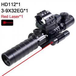 Visée optique pour fusil d'extérieur 3-9X32EG, rouge/vert -**Red Laser Combo