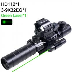 Visée optique pour fusil d'extérieur 3-9X32EG, rouge/vert -**Green Laser Combo