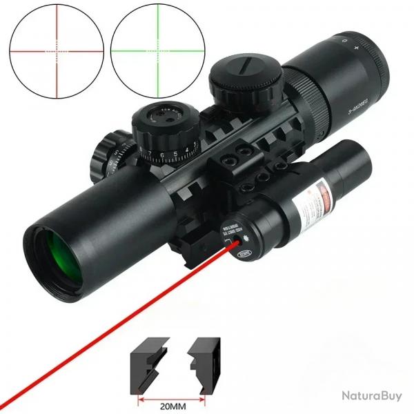 DulOptical-Lunette de vise laser ChlorAirsoft 3-9x26EG red-laser
