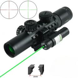 DulOptical-Lunette de visée laser ChlorAirsoft 3-9x26EG green laser