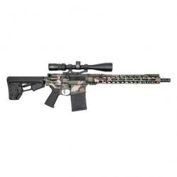 Carabine PSA Custom 16" Mid-length .308 WIN 1/10 Nitride 15" LtWt Mlok Rifle, 3.5 Flat FCG- Woodland