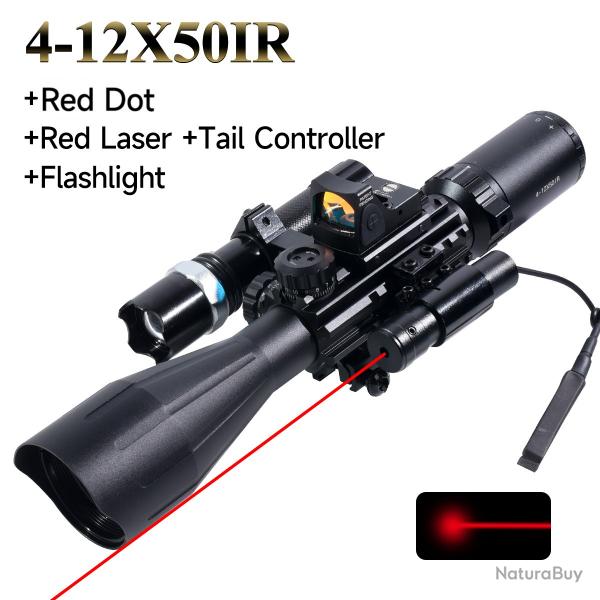 DulSight-Tlmtre de chasse 4-12x50IR -**Set D LIVRAISON GRATUITE