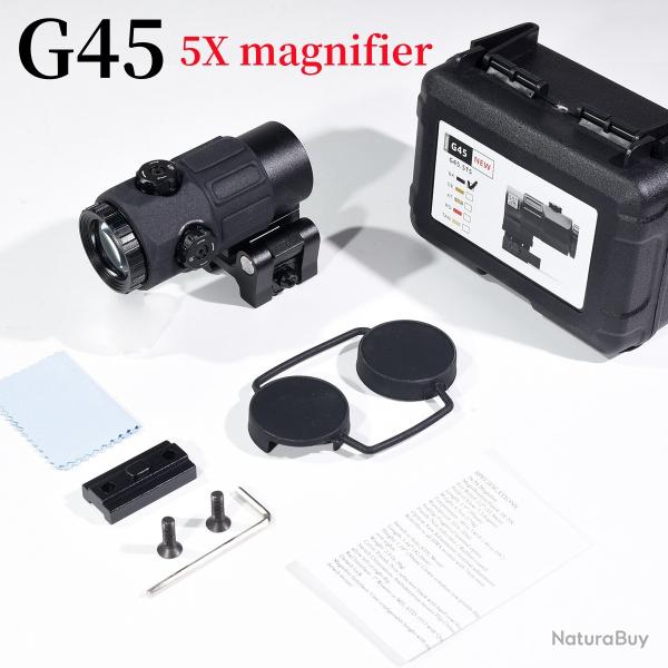 DulG45 Loupe HD 5X Pliable, Rabat latral -**G45 Black LIVRAISON GRATUITE