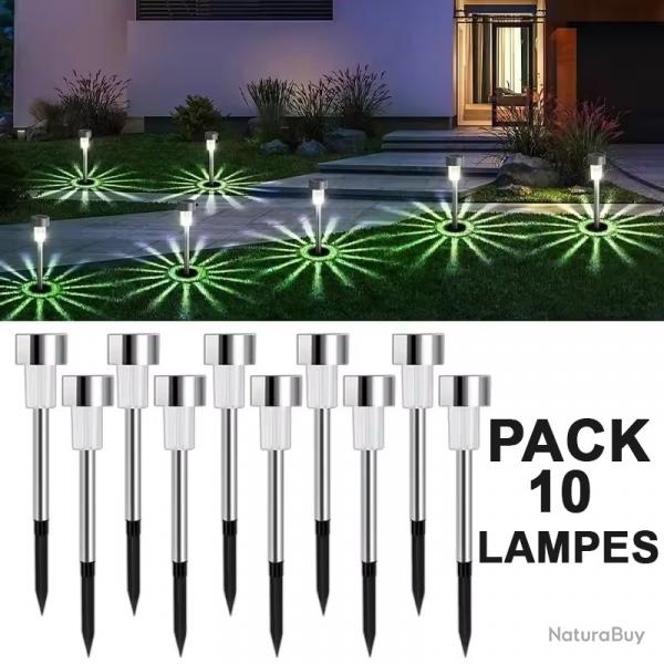 LAMPES DE JARDIN SOLAIRES AUTONOMES - LUMIRE BLANCHE - LIVRAISON GRATUITE