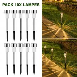 LAMPES DE JARDIN SOLAIRES LUMIÈRE CHAUDE - AUTONOMES - LIVRAISON GRATUITE
